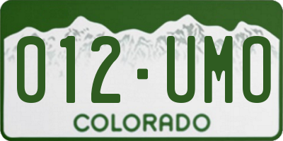 CO license plate 012UMO