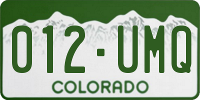 CO license plate 012UMQ
