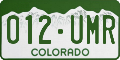 CO license plate 012UMR