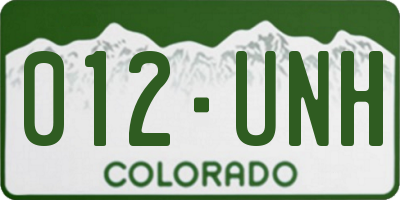 CO license plate 012UNH