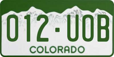 CO license plate 012UOB