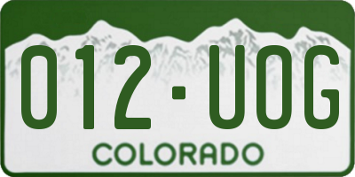 CO license plate 012UOG