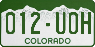 CO license plate 012UOH