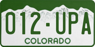 CO license plate 012UPA
