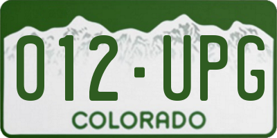 CO license plate 012UPG