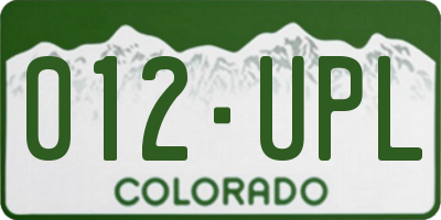 CO license plate 012UPL