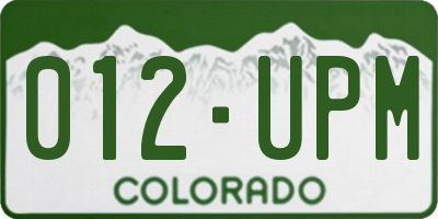 CO license plate 012UPM