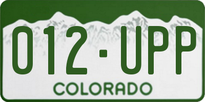 CO license plate 012UPP