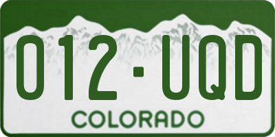 CO license plate 012UQD