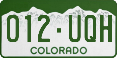 CO license plate 012UQH