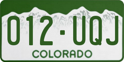 CO license plate 012UQJ