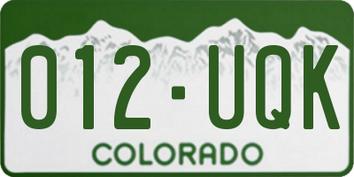 CO license plate 012UQK