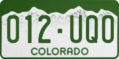 CO license plate 012UQO