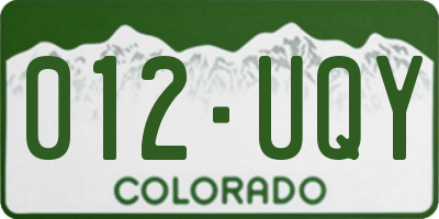 CO license plate 012UQY