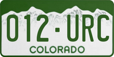 CO license plate 012URC