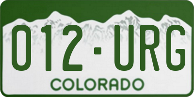 CO license plate 012URG