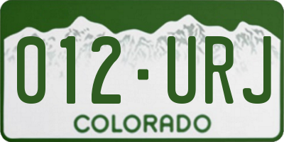 CO license plate 012URJ