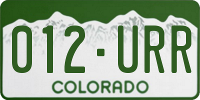 CO license plate 012URR