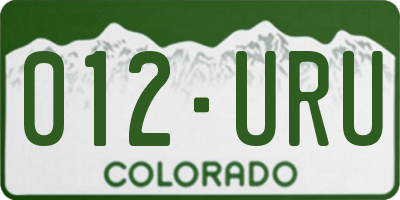 CO license plate 012URU