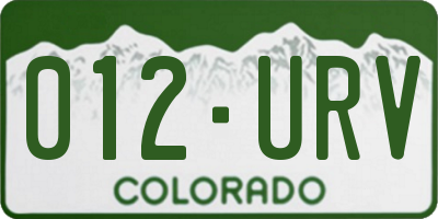 CO license plate 012URV