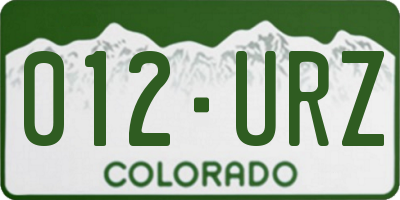 CO license plate 012URZ
