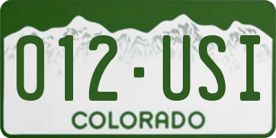 CO license plate 012USI