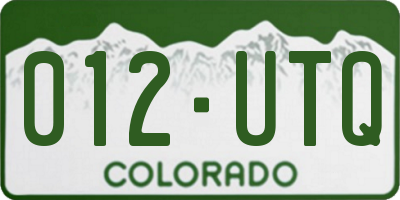 CO license plate 012UTQ