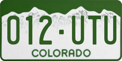 CO license plate 012UTU