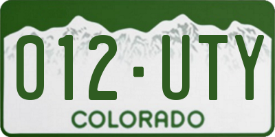 CO license plate 012UTY