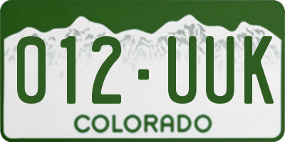CO license plate 012UUK