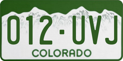 CO license plate 012UVJ