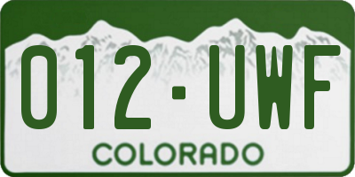 CO license plate 012UWF