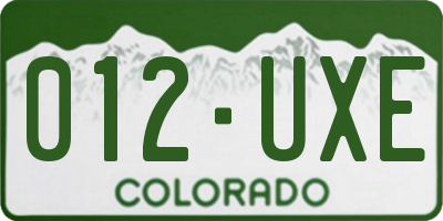CO license plate 012UXE