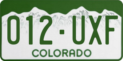 CO license plate 012UXF