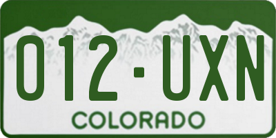 CO license plate 012UXN