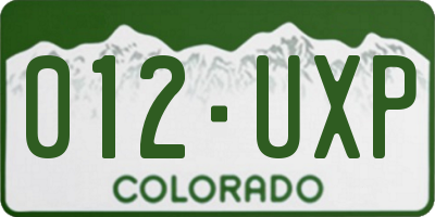 CO license plate 012UXP