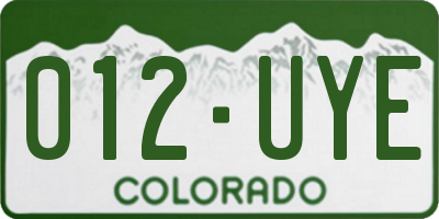 CO license plate 012UYE
