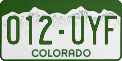 CO license plate 012UYF