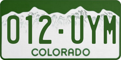 CO license plate 012UYM