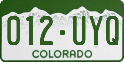 CO license plate 012UYQ