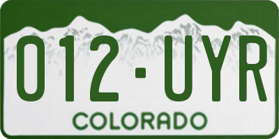 CO license plate 012UYR