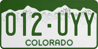 CO license plate 012UYY