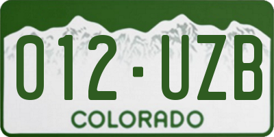 CO license plate 012UZB