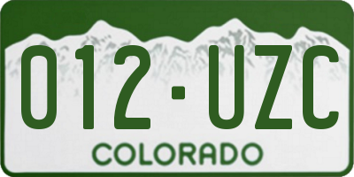 CO license plate 012UZC