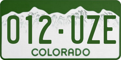 CO license plate 012UZE
