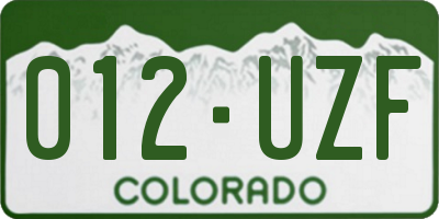 CO license plate 012UZF