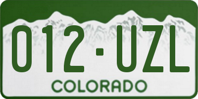 CO license plate 012UZL