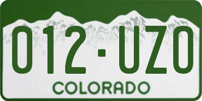 CO license plate 012UZO