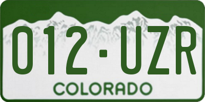 CO license plate 012UZR