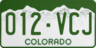 CO license plate 012VCJ